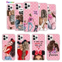 fashion mom baby girl for apple iphone 12 mini 11 xs pro max xr x 8 7 6s 6 plus 5 5s se 2020 tpu silicone phone case