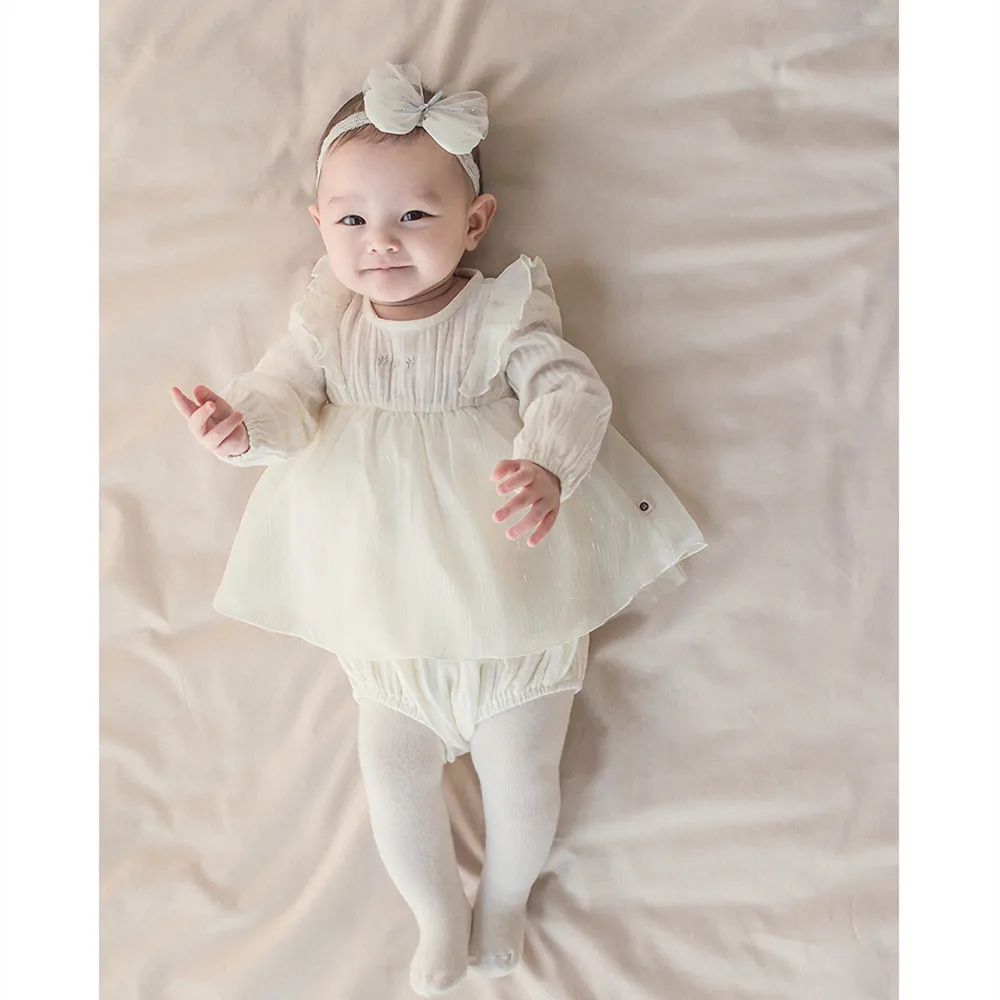 Детское Хлопковое платье с длинным рукавом и вышивкой|Платья| |