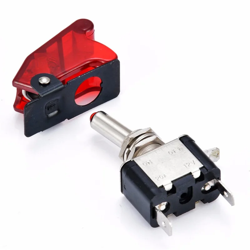 Auto Car Boat Truck Illuminated Led Toggle Switch With Safety Aircraft Flip Up Cover Guard Red Blue Green Yellow White 12V/20A |