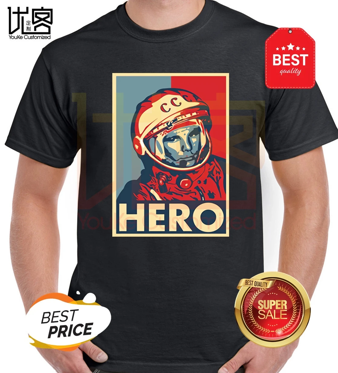 Модные Гагарин CCCP РОССИИ СССР Советского Союза Москва Россия футболка с принтом