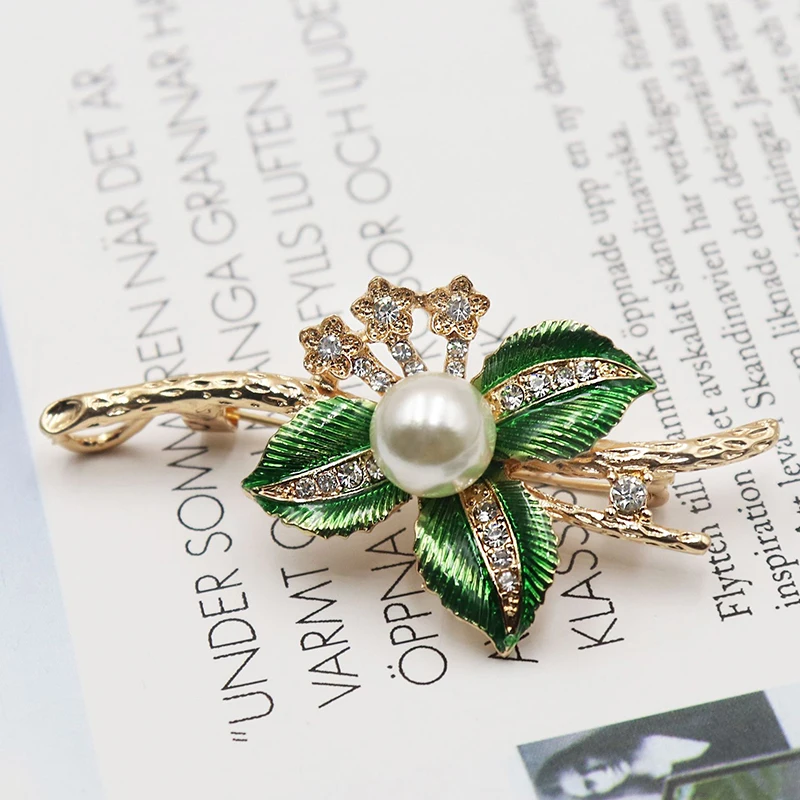 Брошь в виде листьев с капающим маслом булавка для женской Броши Vitage ювелирные