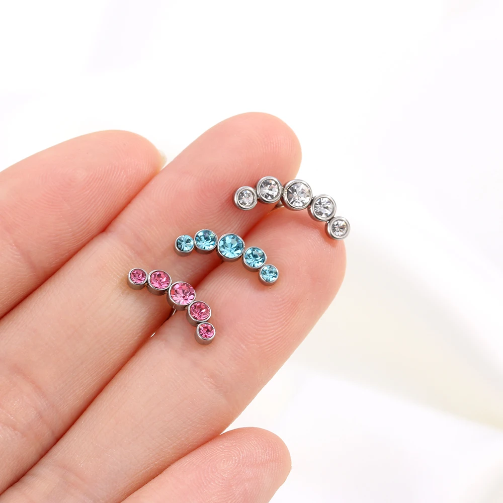 1 шт. серьги гвоздики из нержавеющей стали с хрящевой головкой для пирсинга в