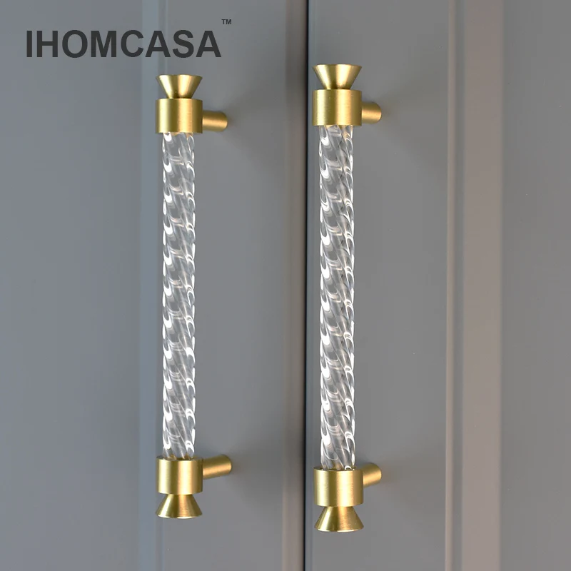 2022 New Современные хрустальные акриловые ручки IHOMCASA для кухни мебели и шкафа ящика