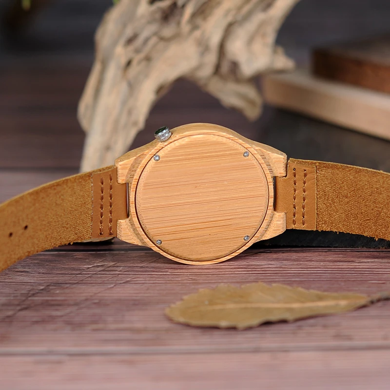 

BOBO BIRD Wood Mens Watch ас мђжские Clearance Bamboo Fashion Ladies Leather Band Quartz Wristwatch For Him Christmas Gift