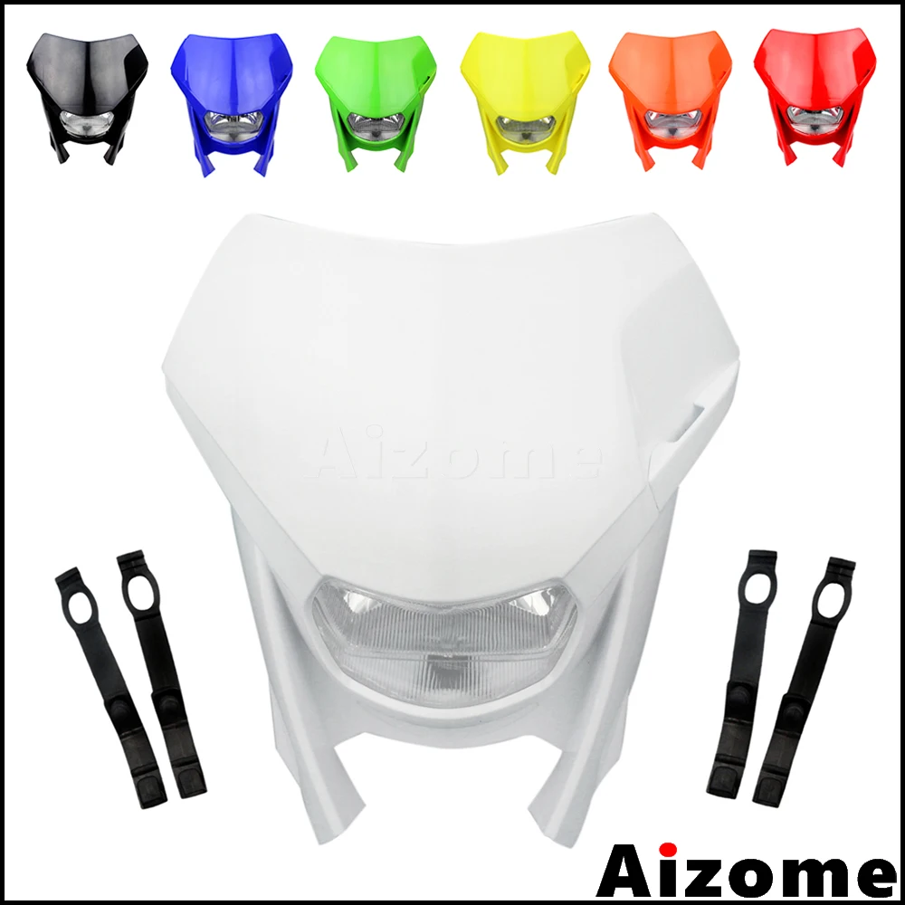 Передняя фара для мотоцикла 12 В H4 35 Вт Honda Yamaha Kawasaki Suzuki DRZ DR KX KLX MX WR YZ YZF| |