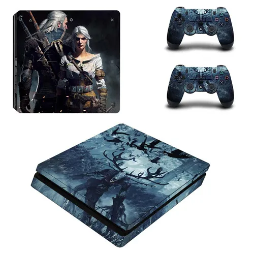 P4SQB0244 Wild Hunter полная лицевая панель PS4 тонкая кожа Виниловая наклейка, стикер для Playstation 4 консоль и контроллер PS4 наклейка - Цвет: P4SQB0244