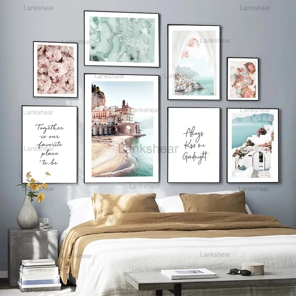 Постер на тему итальянского берега Амальфи природный зеленый пейзаж Картина