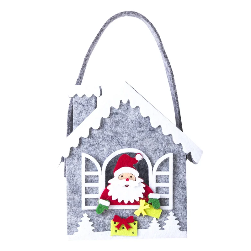 

Xmas Santa Claus Gift Bags Handbag Merry Christmas Snowman Deer Candy Bag Party Wedding Decor Lovely Gift Organizer Sweet Bag