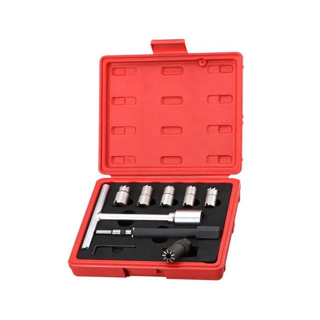 

9PCS Car Repair Diesel Injector Seat Cutter Injector Cleaning Tool Kit injector sleeve tool