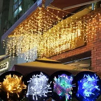 outdoor string lights christmas halloween decoration 5m garden party curtain icicle led light for home bedroom window lamp strip