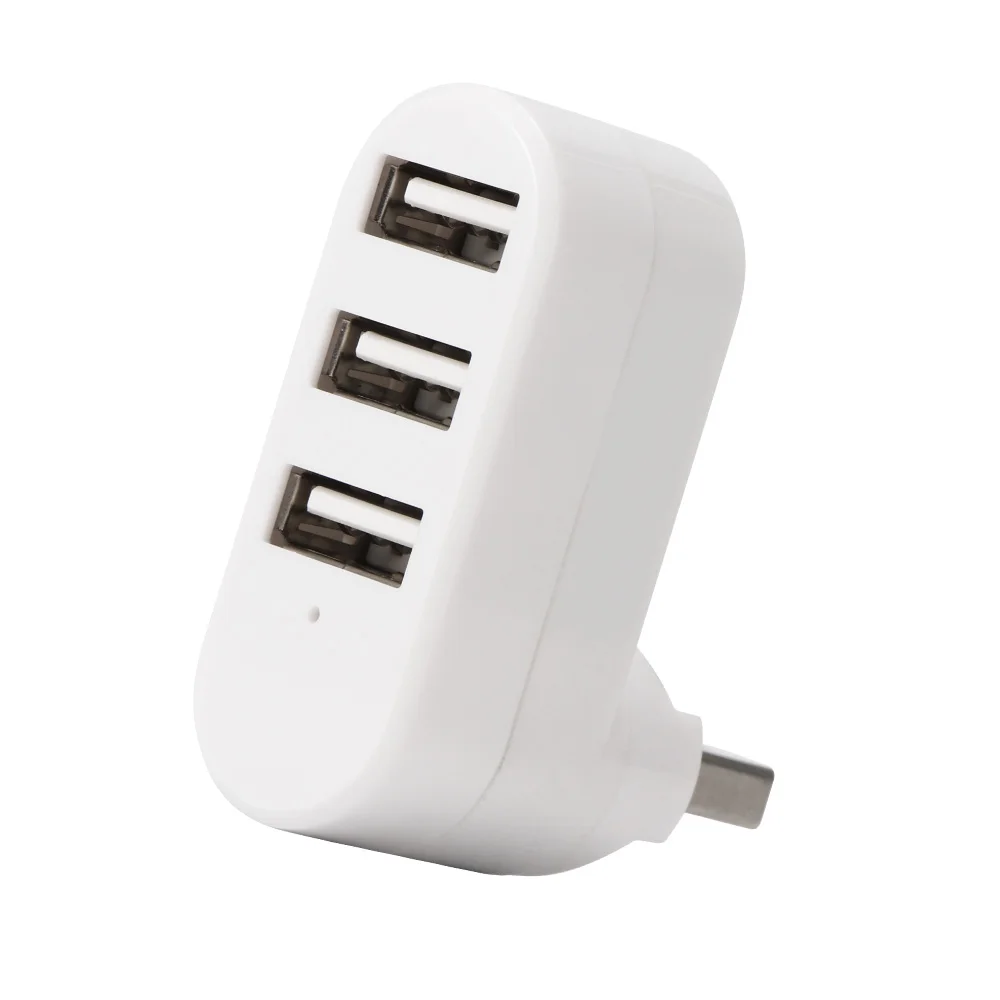 Вращающийся высокоскоростной usb-хаб с 3 портами 2,0 USB разветвитель адаптер для ноутбуков/планшетных ПК периферийных устройств