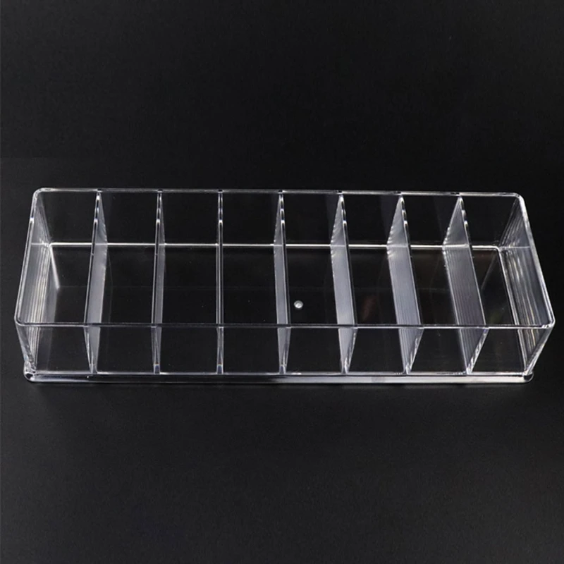 

Y98B Rectangular Plastic Blade Organizer Plastic Hair Clipper Guide Comb Organizer 8 Blocks, Easy to Use (Transparent)