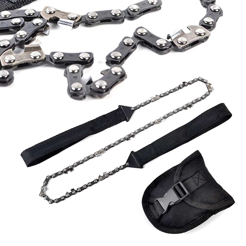 65 см портативная карманная ручная цепная пила для выживания садовая с нейлоновой