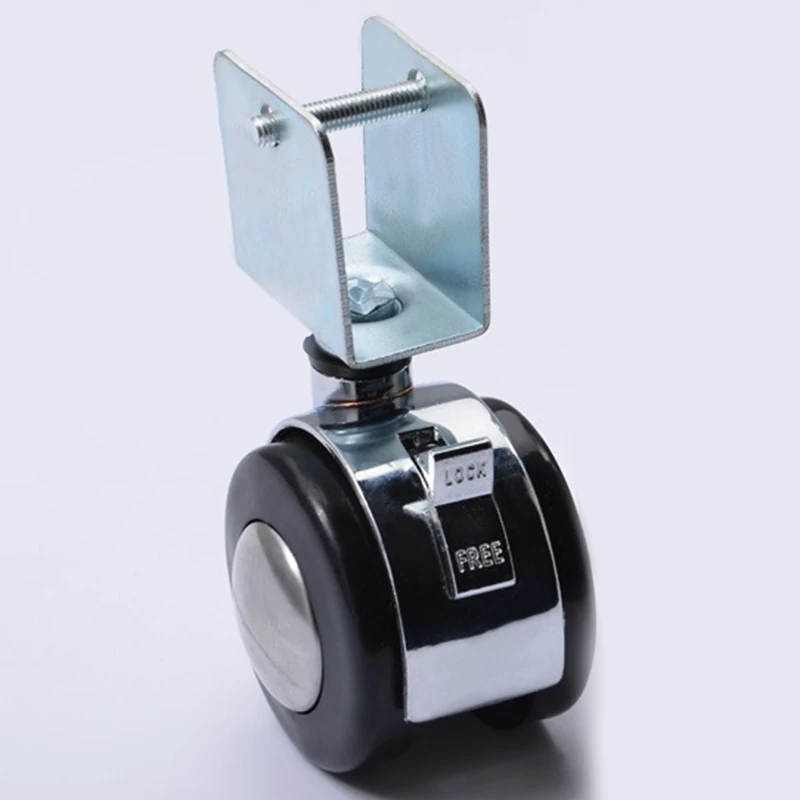 HOT 4Pcs 2 дюймовые ролики для детской кроватки зажим шкафа с тормозными колесами