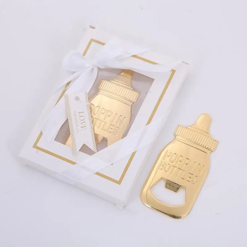 

Baby Shower Wedding Favors Party Souvenirs Return Gifts Baby Bottle Shaped Bottle Opener with Gift Box LX8372