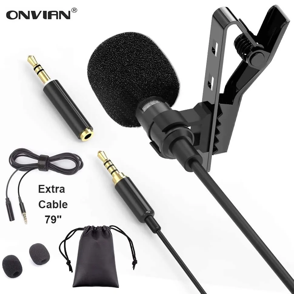 Петличный микрофон onbian всенаправленный для телефона iPhone Android камеры компьютера