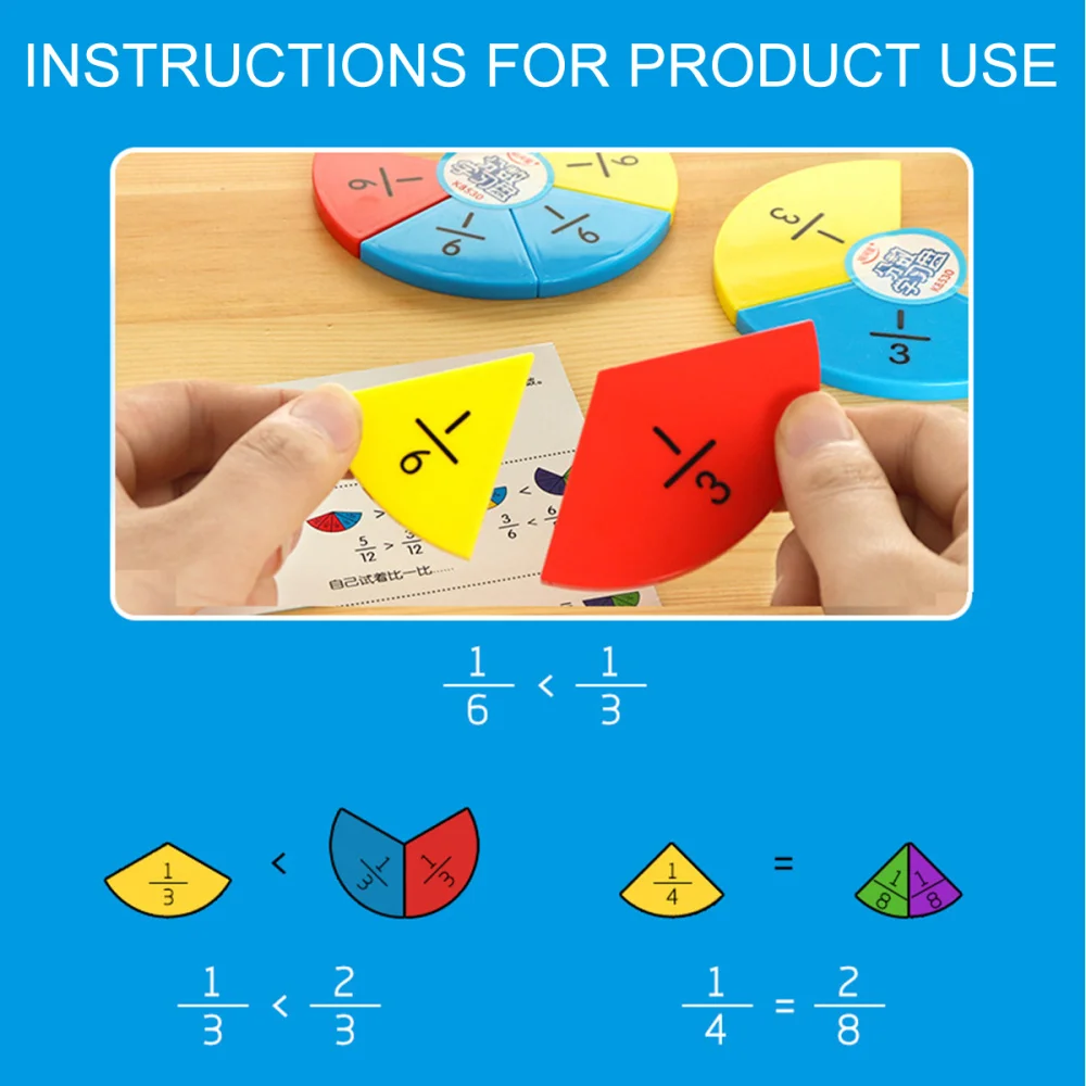 

1 Set Educational Resources Fraction Pie Puzzles Fraction Circles for Kids