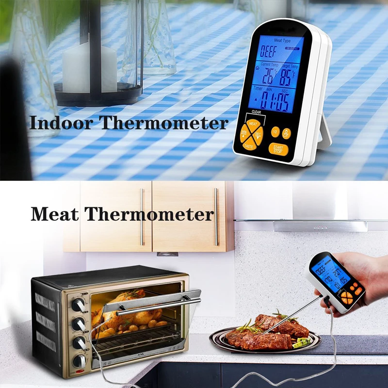 Двойной зонд термометр для мяса мгновенное быстрое считывание Кухонные цифровые