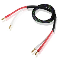 high quality pair pure copper loudspeaker cable hifi banana plug to banana plug speaker cable center audio speaker cable