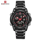 Часы наручные NAVIFORCE Мужские кварцевые аналоговые, роскошные Брендовые повседневные Модные светодиодные цифровые водонепроницаемые