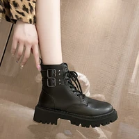 womens winter british style side zipper motorcycle boots womens autumn platform boots zapatos de mujer