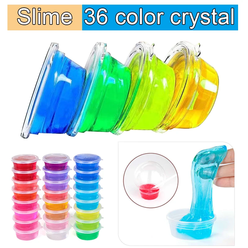 

Transparent Putty Crystal Glue Slime Plasticine Clay Light Polymer Kids Antistress Toy Supplies Clay DIY Toy 1Pcs Ramdon color