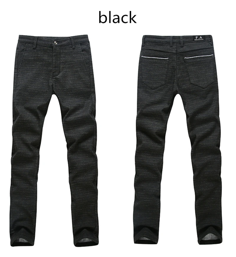 Mens Winter Fleece Warm Pants Men Korean Casual Slacks Slim Warm Thick Pants for Men Fashion Black Gray Blue Trousers Male,688