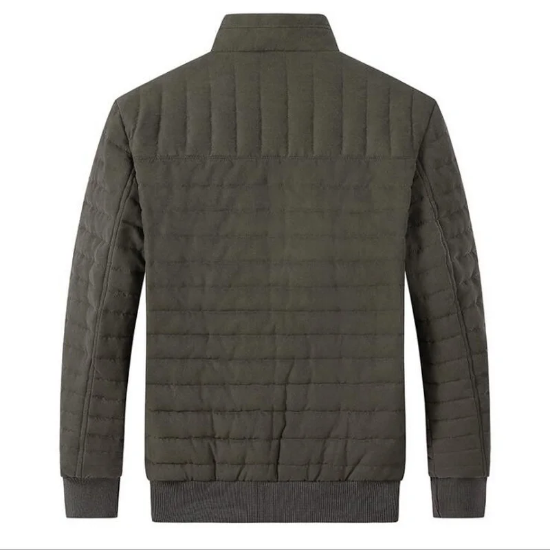 Mens Winter Jackets  Coats Outerwear Plaid Stand Collar Bomber Jacket Men's Windbreaker Thick Warm Male Parkas