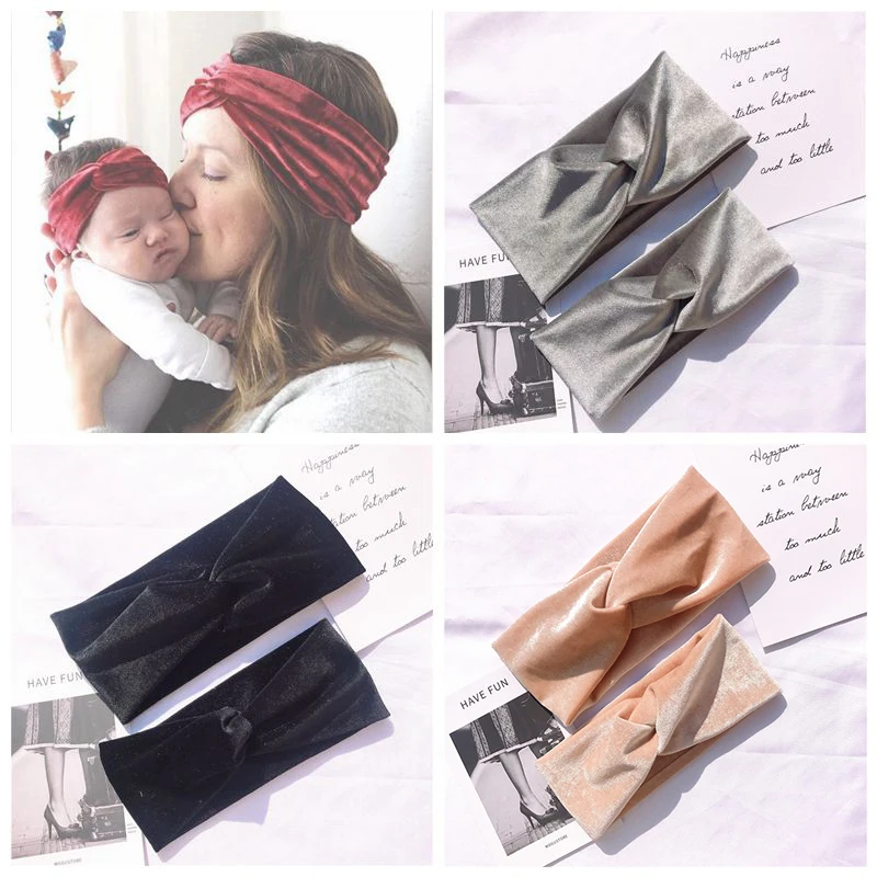 Мама Детские оголовье набор плиса для девочек Повязка на голову мам и дочек