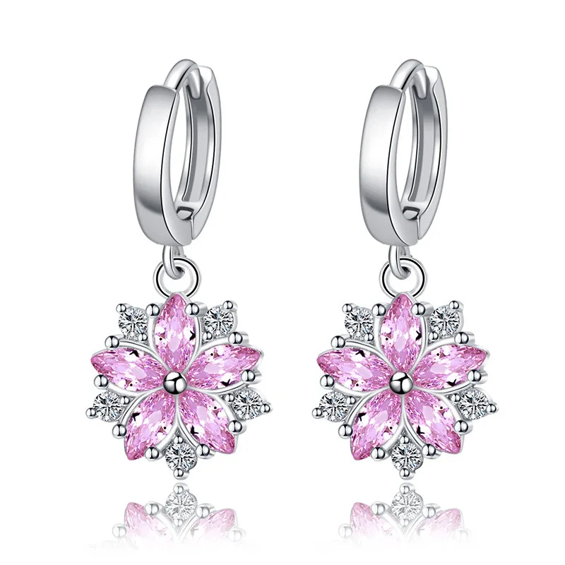 

Cross-border personality new student flower zircon earrings temperament wild petal earrings female exaggerated earrings