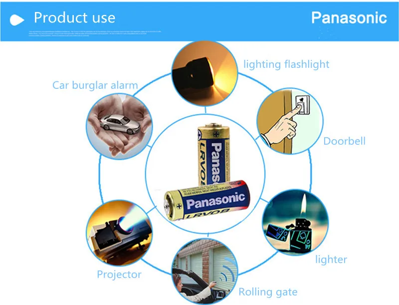 10 шт./лот 100% оригинальная щелочная батарея Panasonic LRV08L-1B5C 12 В A23 23A/батареи