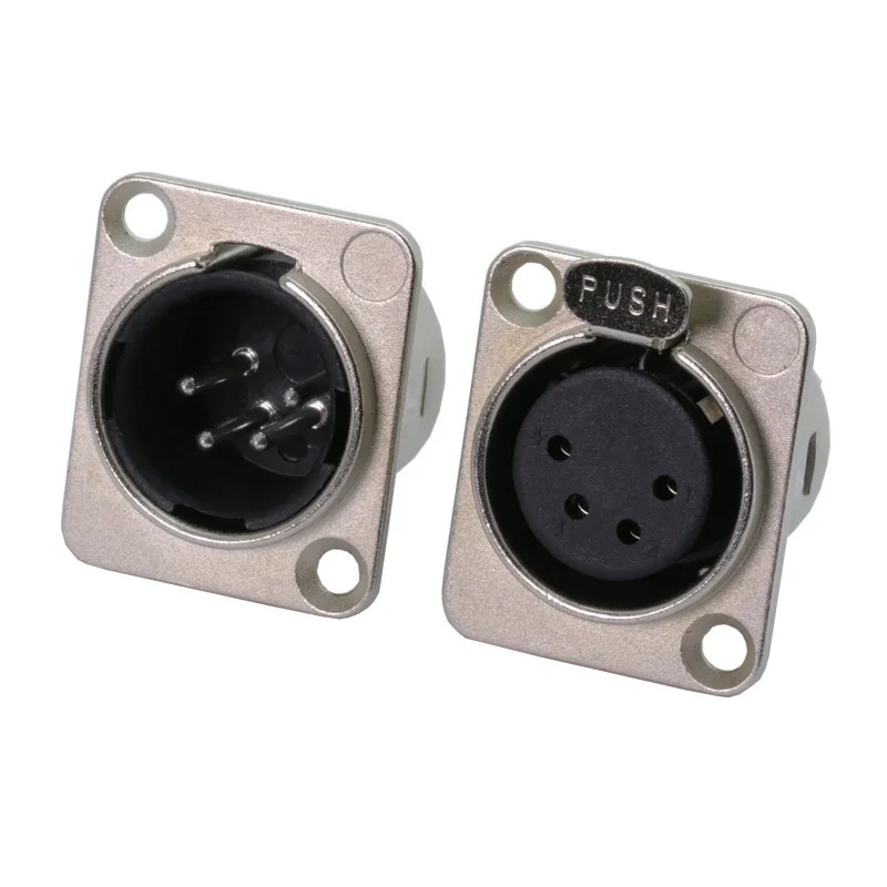 10 шт./лот 4Pin XLR Панельное крепление штекер/гнездо штекер разъем Микрофон MIC