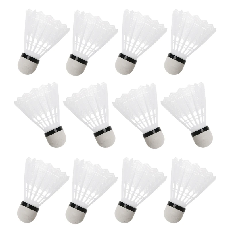 12Pcs White Badminton Plastic Shuttlecocks Indoor Outdoor Gym Sports Accessories | Спорт и развлечения
