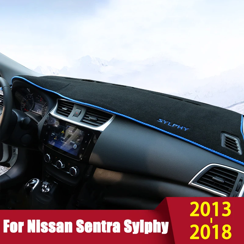 Cubierta para salpicadero de coche, alfombrilla para Panel de instrumentos, accesorios para alfombras, para Nissan Sentra Sylphy B17 2013-2016 2017 2018 2019