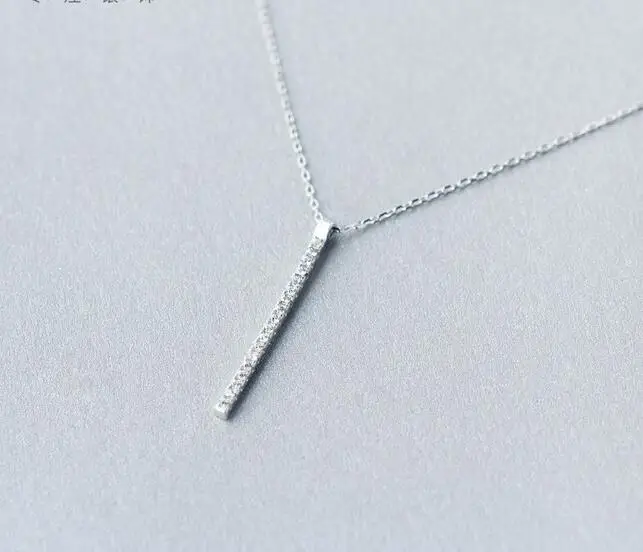 necklace-x595 По-настоящему. 925 пробы серебряные круглые кристаллы CZ AAA+ кулон себе станция ожерелье сладкий GTLX740 - Цвет камня: necklace-x595
