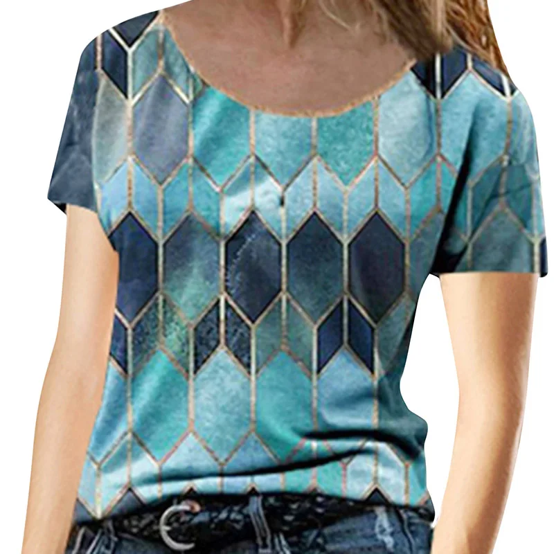 Женская винтажная рубашка с геометрическим принтом весенне осенний