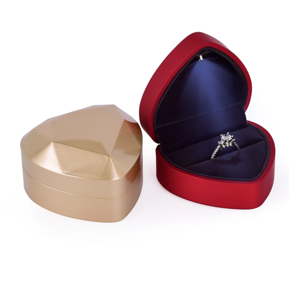 Ювелирные изделия Дисплей Подарочная коробка светодиодный обручальное кольцо Box