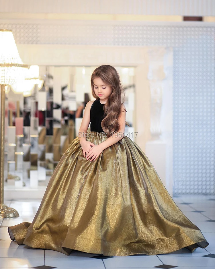 

Sequines Ball Gowns Girls Pageant Dresses Sleeveless Formal Kids Party Gown Flower Girl Long Dresses for Weddings