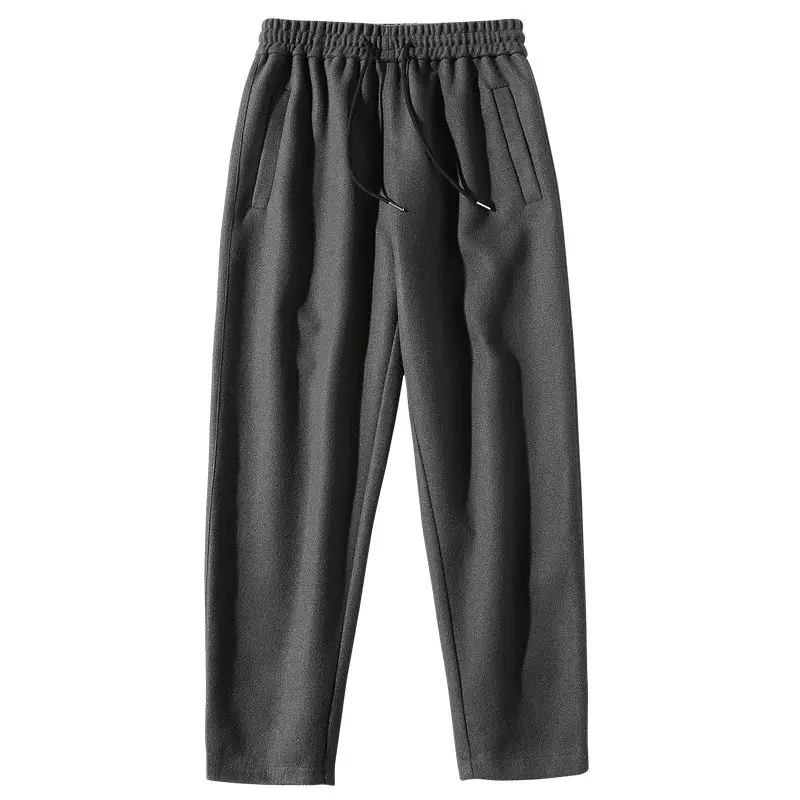 

Winter Thick Woolen Pants Men's Warm Fashion Casual Pants Men Streetwear Loose Korean Straight Leg Pants Mens Suit Pants M-3XL