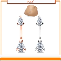 1pc waterdrop zircon belly ring short navel stud body puncture belly navel jewelry metal belly button ring belly body jewelry