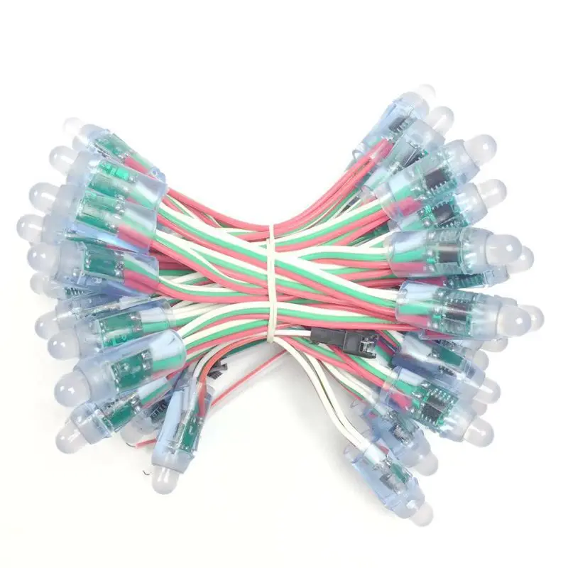 Светодиодная Пиксельная гирлянда WS2811 12 мм IP68 водонепроницаемая 5 в постоянного