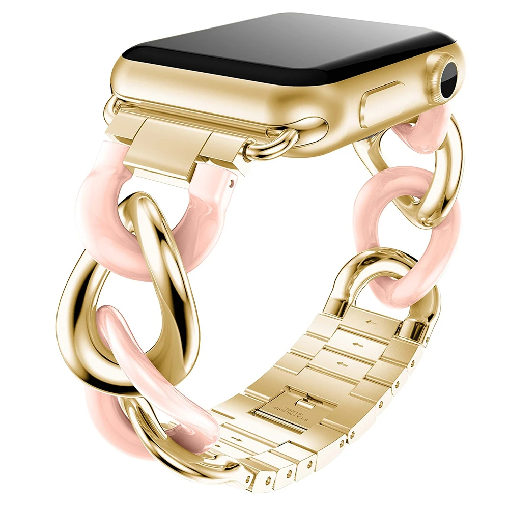Браслет звеньевой для apple watch band 40 мм 38 мм, женский ремешок для iwatch band Series 5 4 3 2 1 44 мм 42 мм