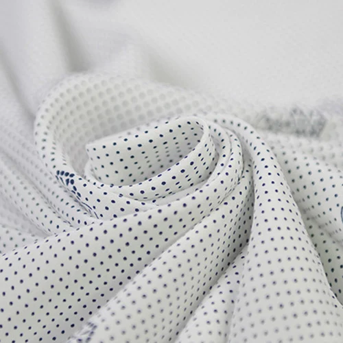 Мини узор в горошек на белом шелковом крепе из шелковой ткани SCDC1037|Ткань| |