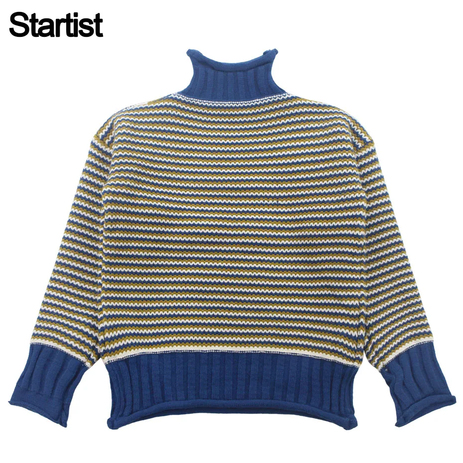 Свитер с круглым вырезом для девочек кардиган в полоску маленьких длинный