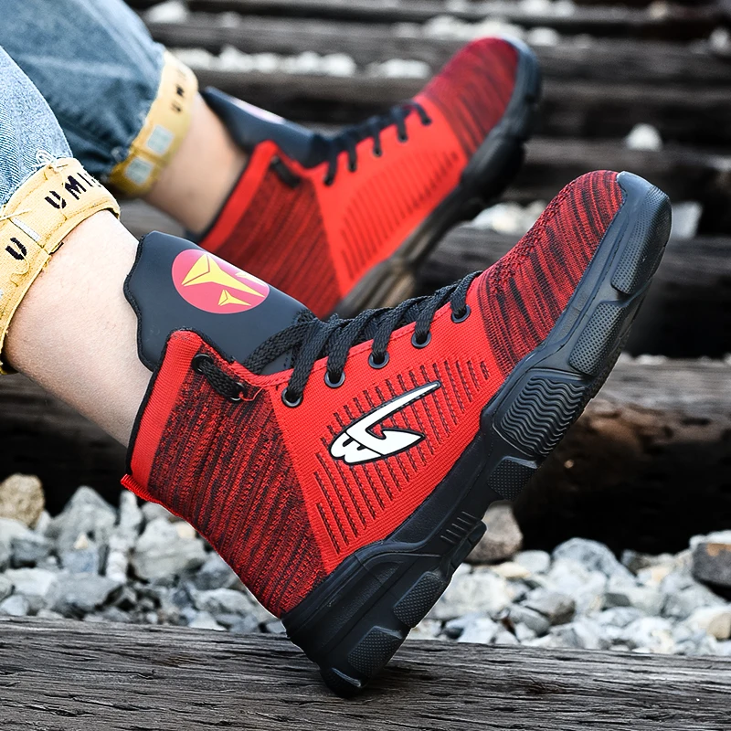 Мужская Рабочая обувь стальным носком мужские ботинки защитой проколов зимняя