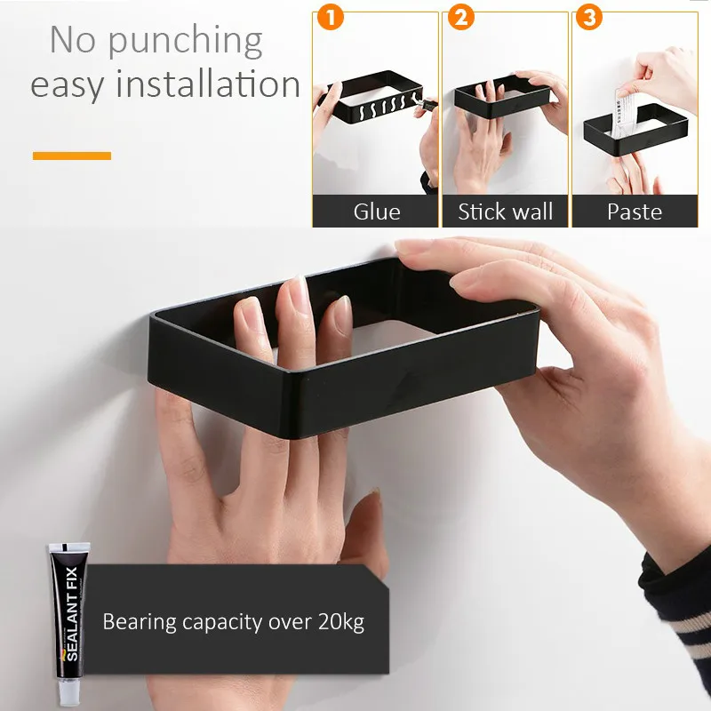 Мыльница для ванны и душа держатель мыла в ванную комнату черное хранилище