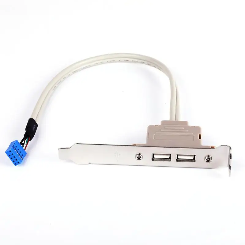 

Motherboard 2 Port USB 2.0 To 9 Pin Header Bracket Extension Cable Adapter For Computer Bracket Back Panel 9 Pin Extend Cord