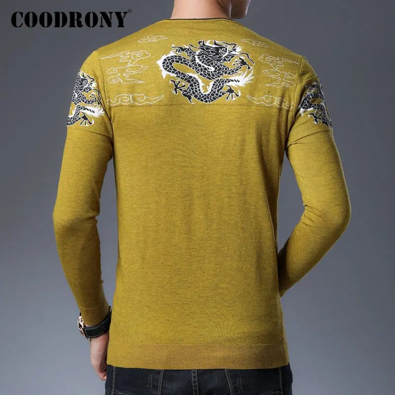 Бренд COODRONY, мужской свитер, Осень-зима, на пуговицах, с v-образным вырезом, пуловер для мужчин, уличная мода, Вязанный свитер, для мужчин, размера плюс, рубашка 91096