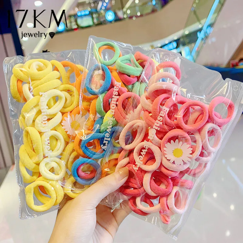 Резинки для волос Детские однотонные 50 шт. Детская повязка |