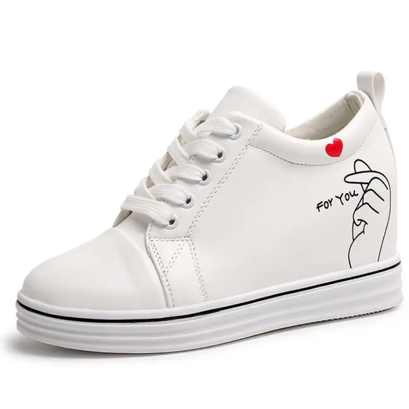 Женские туфли на скрытой танкетке повседневная обувь платформе высокий каблук